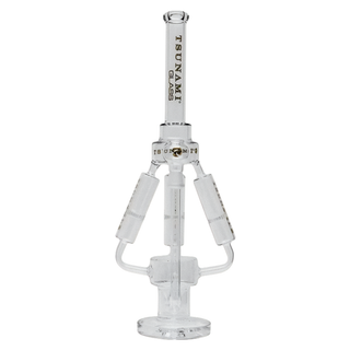 Bong din sticla 'TSUNAMI' Sprinkler Perc. Quad | Transparent - 52,5cm.