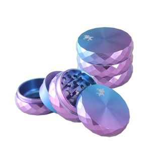 Grinder 'BLACK LEAF' Alu Rainbow | 4-Parti - 53mm.