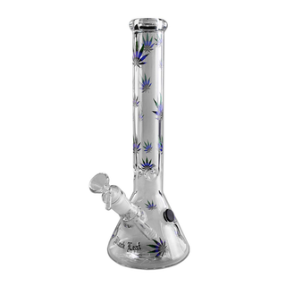 Bong din sticla 'BLACK LEAF' Pastel Leaves | 30cm.