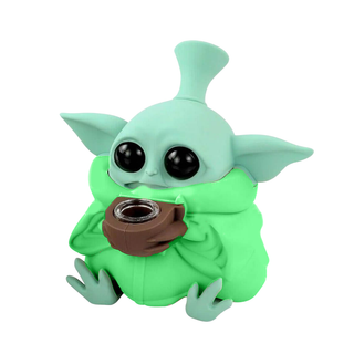 Bong din silicon 'URBAN CREW' Alien | Verde - 13cm.