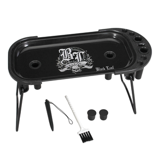 Tava de rulat 'BLACK LEAF' In Weed We Trust Console | 23,2x11cm.