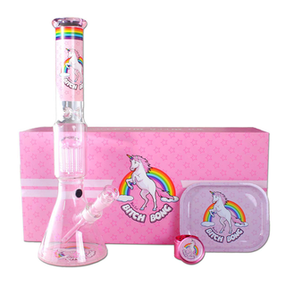 Bong din sticla 'BLACK LEAF' Bitch Piston Perco | 45cm. - Boxed