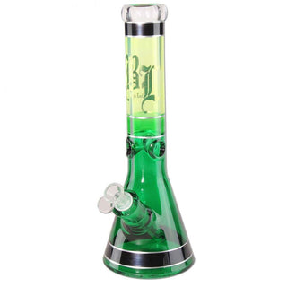 Bong din sticla 'BLACK LEAF' Beaker | 35cm.