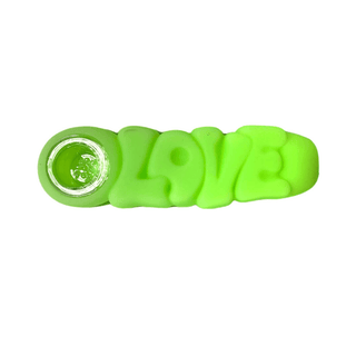 Pipa din silicon 'URBAN CREW' Love | Verde - 12cm.