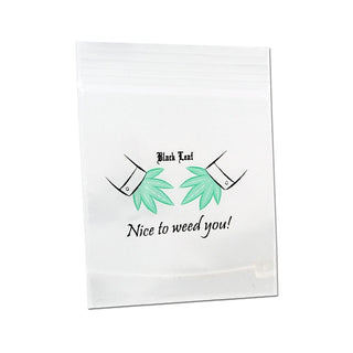 Pungi Zip-Lock ‘BLACK LEAF’ Nice To Weed You | 40x60mm. - x100