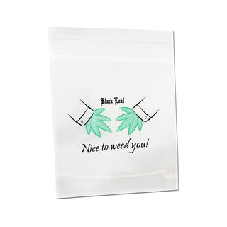 Pungi Zip-Lock ‘BLACK LEAF’ Nice To Weed You | 35x35mm. - x100