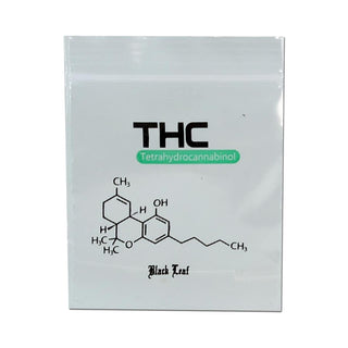 Pungi Zip-Lock 'BLACK LEAF' THC | 35x35mm. - x100
