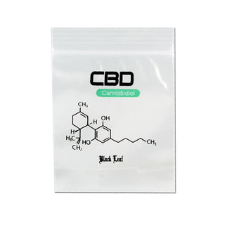 Pungi Zip-Lock 'BLACK LEAF' CBD | 35x35mm. - x100