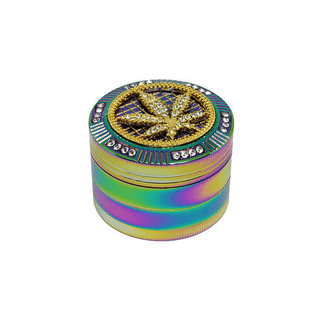 Grinder 'BLING BLING' Leaf Rainbow | 4-Parti - 50mm.