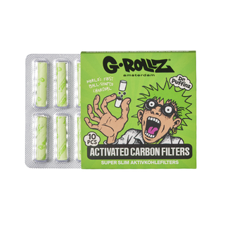 'G-ROLLZ' activated carbon filters 'SUPER SLIM' Green | 6mm. - x10