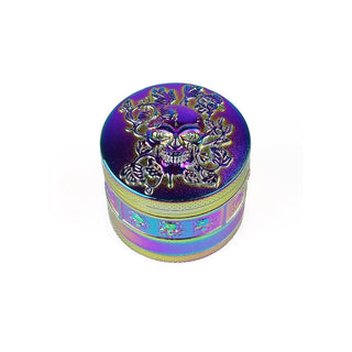 Grinder 'FLORAL SKULL' Rainbow | 4-Parti - 50mm.