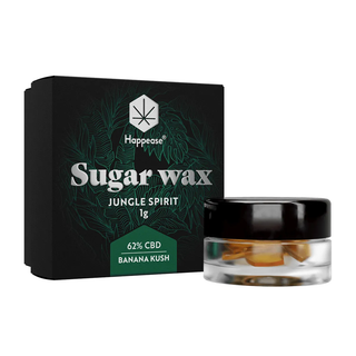 Sugar Wax 'HAPPEASE' cu CBD 62% + Terpeni | Banana Kush - 1gr.