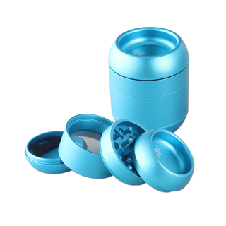Grinder 'BLACK LEAF' Barrel Blue | 4-Parti - 50mm.