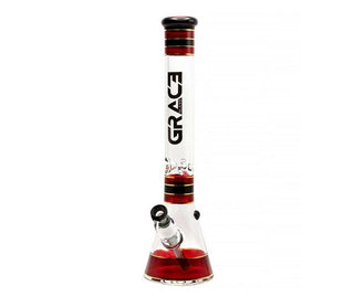 Bong din sticla 'GRACE' Red Beaker | 35cm.