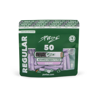 Filtre ‘PURIZE’ cu carbune activ ‘REGULAR’ Liliac | 9mm. – x50