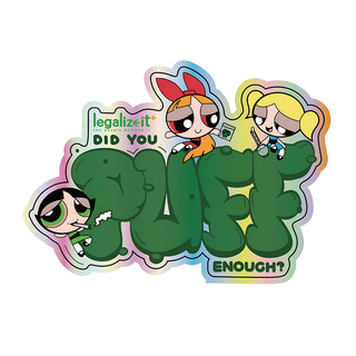 Sticker holografic 'LEGALIZEIT' Puff | 6,42x9cm.