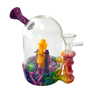 Bong din silicon 'SPINNING WHEEL' Rainbow | 16cm.