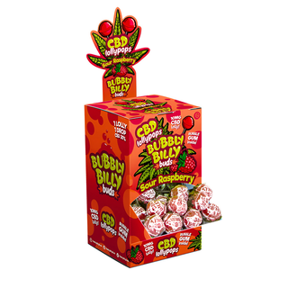CBD Lollipops 'BUBBLY BILLY' Raspberry | 10mg. CBD – 17gr.