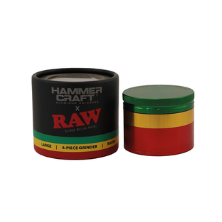 Grinder 'RAW &amp; HAMMER CRAFT' Rasta | 4-Parts - 63mm.
