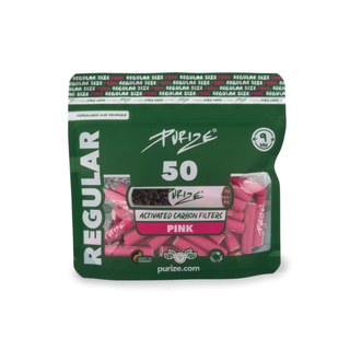 Filtre ‘PURIZE’ cu carbune activ ‘REGULAR’ Roz | 9mm. – x50