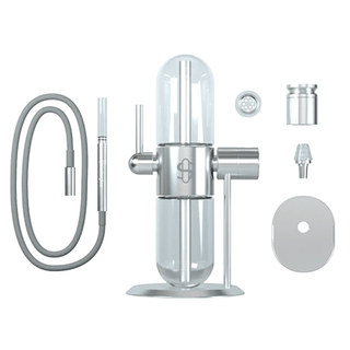 Bong din sticla 'STUNDENGLASS' Gravity Hookah | Silver - 39cm.