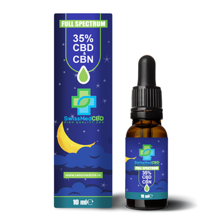 Ulei CBD+CBN 35% 'SWISSMEDCBD' pentru somn | 10ml. – 1750mg. CBD + 1750mg. CBN