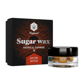 Sugar Wax 'HAPPEASE' cu CBD 62% + Terpeni | Zkittlez - 1gr.